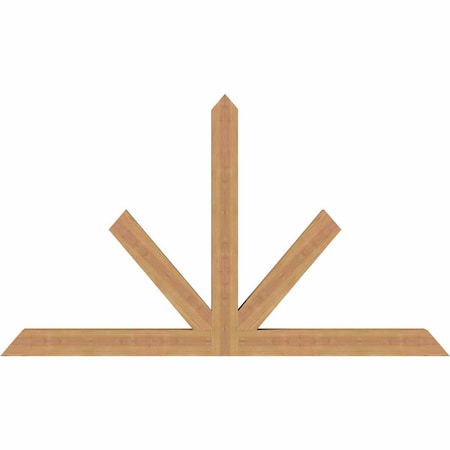Ekena Millwork Saratoga Timber Gable Bracket, Western Red Cedar, 60"W x 35"H x 3 1/2"D x 3 1/2"F, 14/12 Pitch GBW060X35X0404SAR00SWR